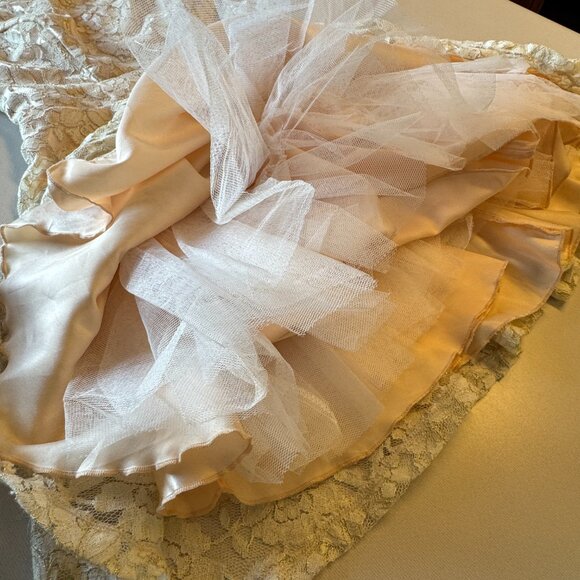 Jodi Kristopher Party Dress Size 7 Ivory Gold Lace Special Occasion Easter - Picture 4 of 11